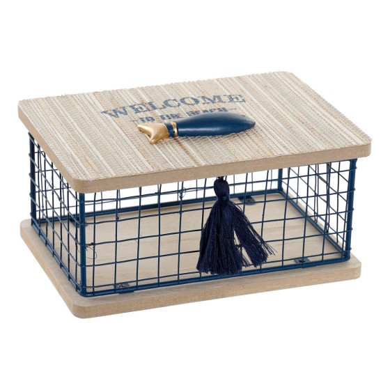 Boîte Décorative DKD Home Decor Welcome Métal (20 x 11 x 11 cm)