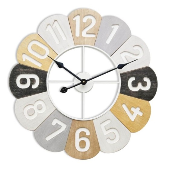 Horloge Murale Métal Bois MDF (4,5 x 60 x 60 cm)