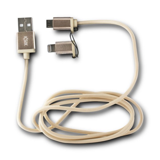 Câble USB vers Micro USB et Lightning KSIX
