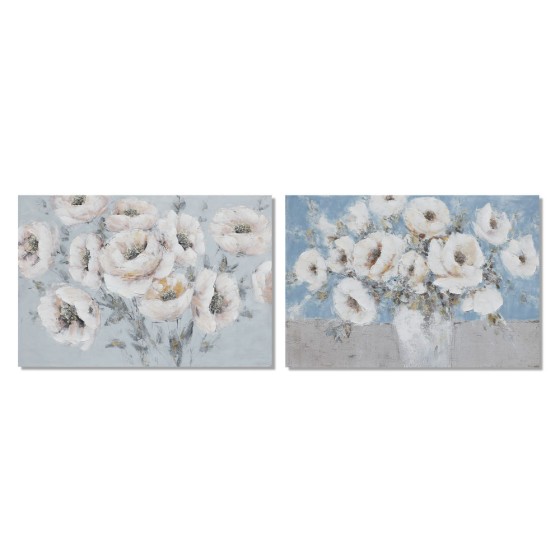 Cadre DKD Home Decor Fleurs (2 pcs) (120 x 2.8 x 80 cm)