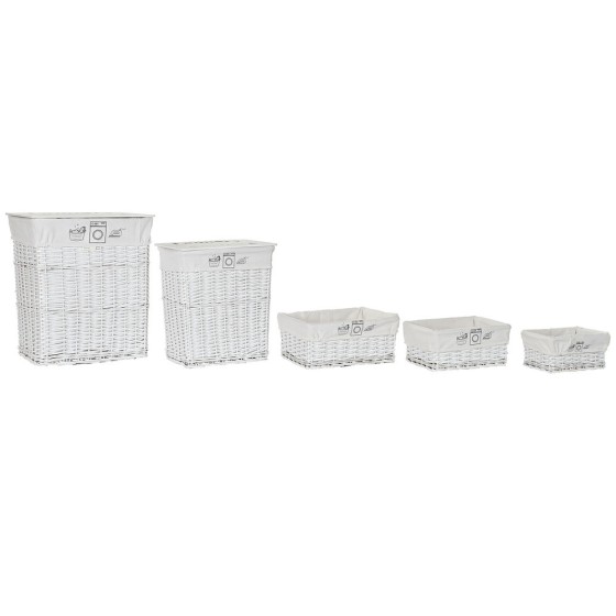 Panier à linge DKD Home Decor Polyester osier (5 pcs)