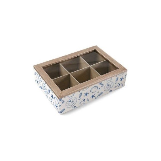 Boîte de Thé Nautique Bois (17 x 7 x 24 cm)