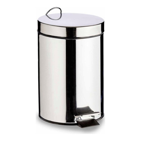 Seau à déchets avec pédale Argenté Acier inoxydable (7L)