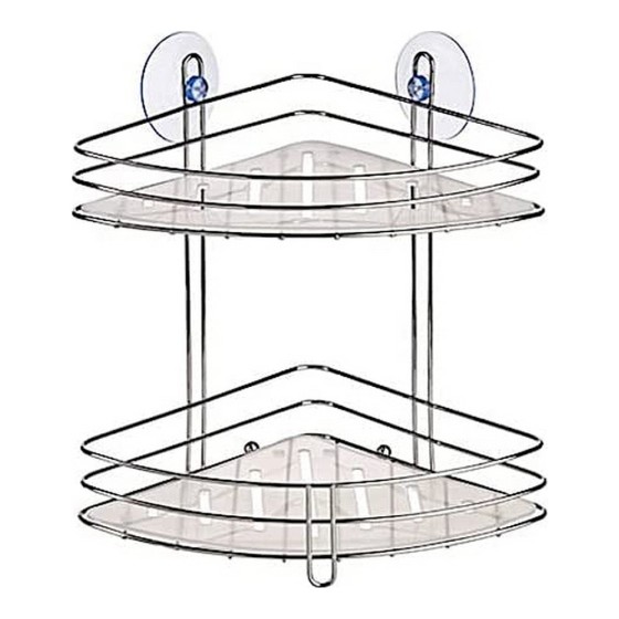 Étagère d'Angle Argenté Plastique Chrome (20 x 26,5 x 20 cm)