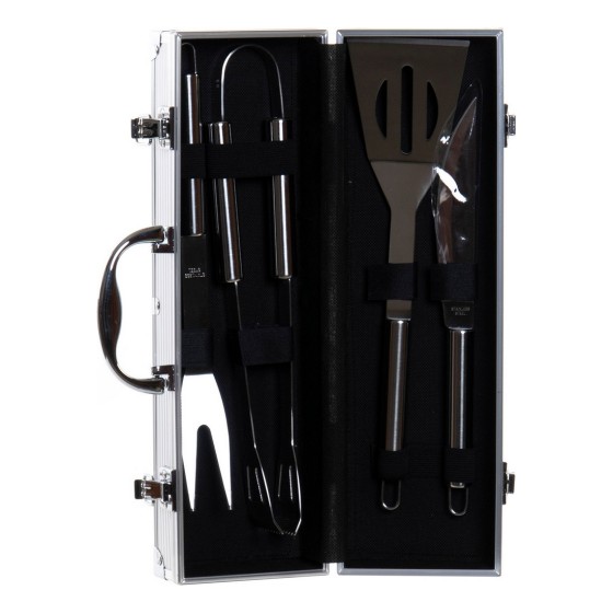 Malette Barbecue DKD Home Decor Acier inoxydable Aluminium (4 pcs)