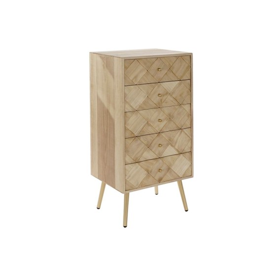 Caisson à Tiroirs DKD Home Decor Métal Bois de paulownia Pin (45 x 35 x 93 cm)