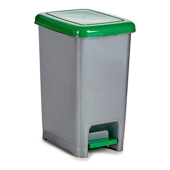 Poubelle recyclage Vert Gris Plastique 25 L (26,5 x 47 x 36,5 cm)