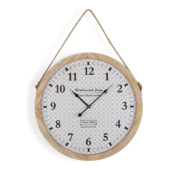 Horloge Murale Kitch Métal Corde Bois MDF (53 x 5 x 53 cm)