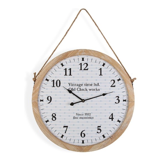 Horloge Murale Vintage Métal Corde Bois MDF (53 x 5 x 53 cm)