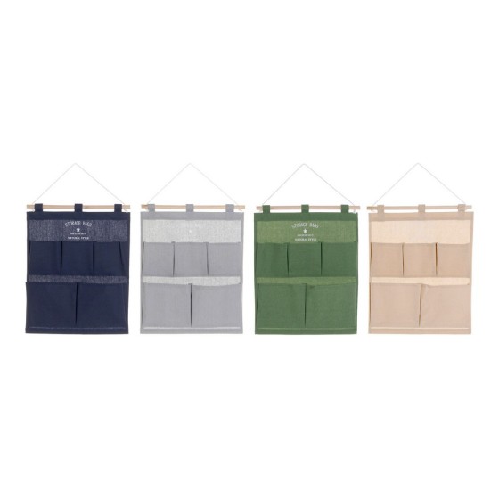 Organisateur en toile à accrocher DKD Home Decor ‎ Toile (35 x 0.5 x 43.5 cm) (4 pcs)