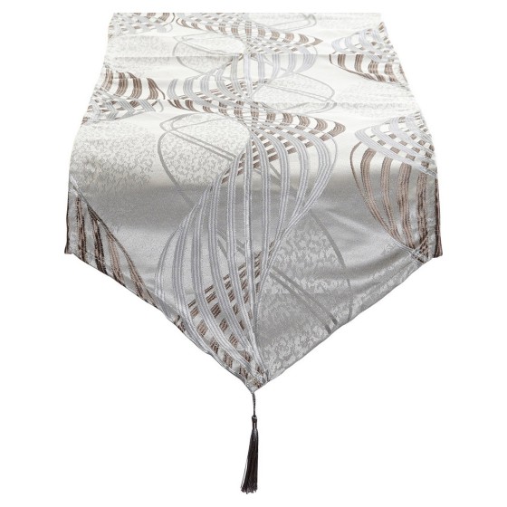Chemin de Table DKD Home Decor Gris Polyester (35 x 135 x 135 cm)