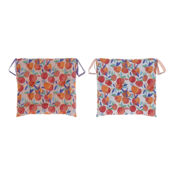 Coussin DKD Home Decor Pêche Coton (40 x 40 x 4 cm) (2 pcs)