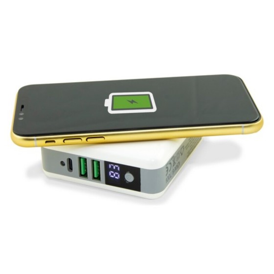 Power Bank Sans Fil KSIX Travelling Charging 4in1 6700 mAh Blanc