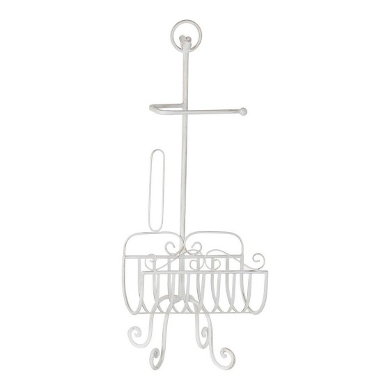 Porte-rouleaux pour Papier Toilette DKD Home Decor Blanc Métal Traditionnel (32 x 27.5 x 82 cm)