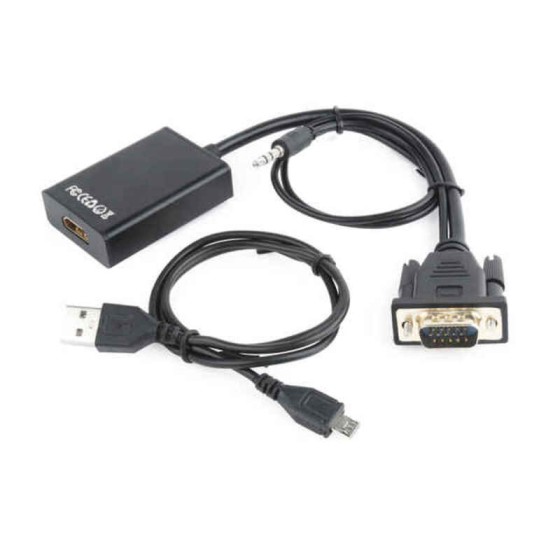 Adaptateur VGA vers HDMI avec Audio GEMBIRD Noir