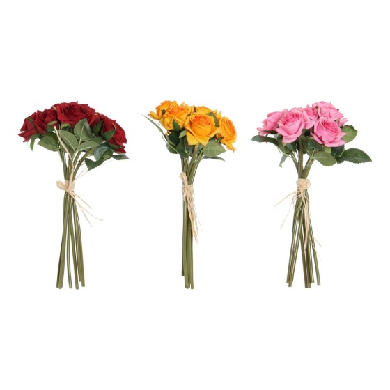 Fleurs décoratives DKD Home Decor Tissu Polyéthylène (3 pcs) (18 x 18 x 35 cm)
