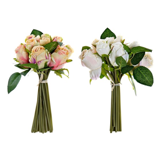 Fleurs décoratives DKD Home Decor Plastique Tissu Fer (2 pcs) (17 x 17 x 26 cm)