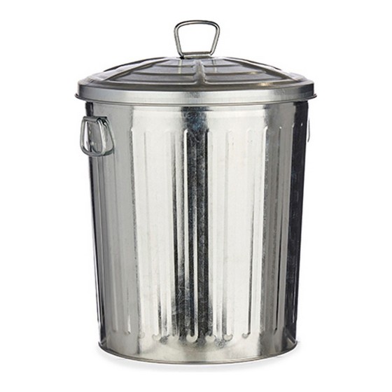 Poubelle 25 L Argenté Acier (32,5 x 48 x 32,5 cm)
