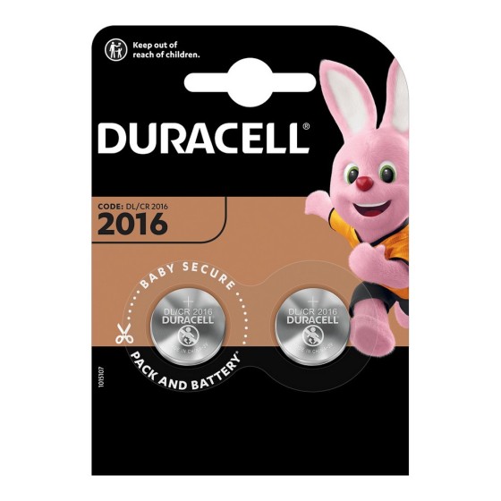 Piles Bouton au Lithium DL/CR2016 DURACELL 3V (2 uds)