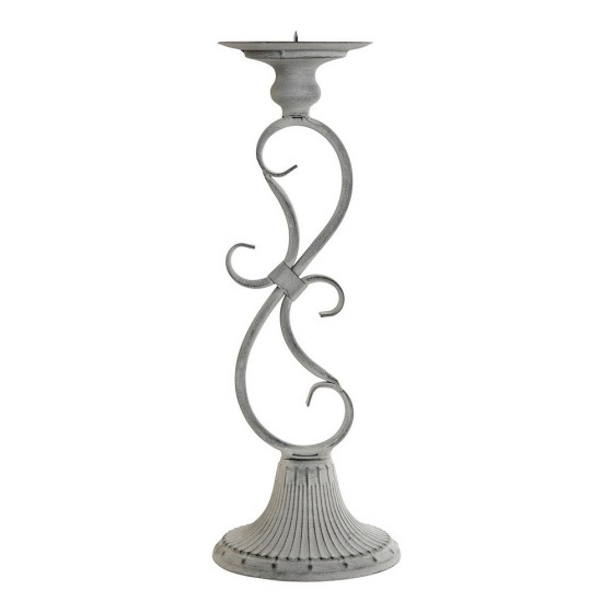 Bougie DKD Home Decor Gris Métal (13 x 13 x 40 cm)