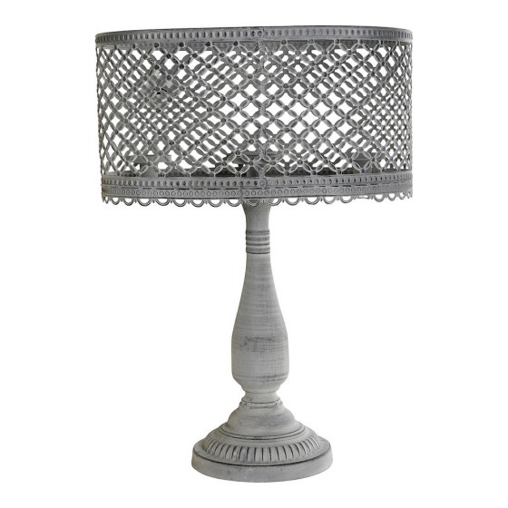 Bougie DKD Home Decor Gris Métal (39 x 28 x 55 cm)