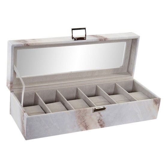 Organisateur DKD Home Decor Montres Blanc Polyuréthane Verre Bois MDF (33 x 11 x 9 cm)
