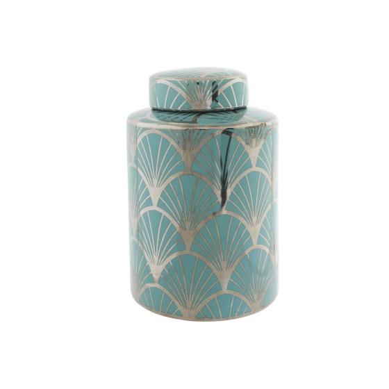 Vase DKD Home Decor Turquoise Porcelaine Oriental (13.5 x 13.5 x 21 cm)