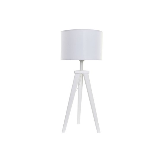Lampe de bureau DKD Home Decor Blanc Polyester Bois 220 V 50 W