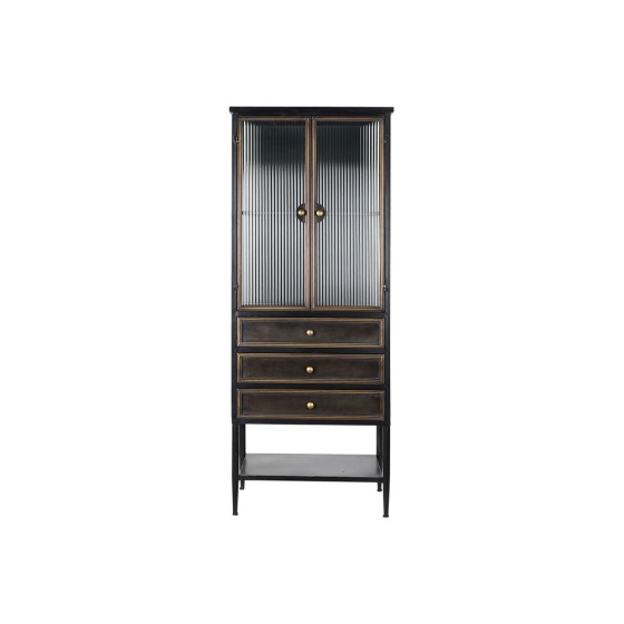 Présentoir DKD Home Decor Noir Cuivre Métal Verre (62 x 42 x 160 cm)