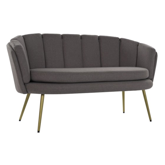 Canapé DKD Home Decor Gris Polyester Métal (141 x 74 x 78 cm)