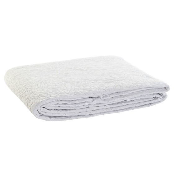 Couvre-Lits DKD Home Decor Polyester Blanc (240 x 260 x 1 cm)