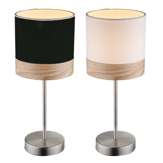 Lampe de bureau DKD Home Decor Blanc Noir Polyester Métal (2 pcs) (26 x 26 x 43 cm)