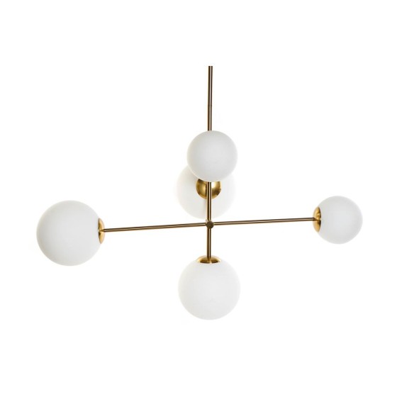 Suspension DKD Home Decor Sphère Blanc Métal Doré 60 W (98 x 38 x 125 cm)