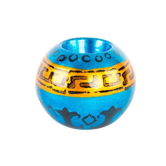 Bougeoir DKD Home Decor Bleu Céramique (9 x 7 x 7 cm)