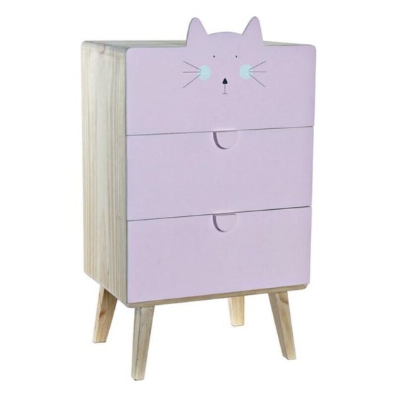 Caisson à Tiroirs DKD Home Decor Chat Bois de pin (40 x 28 x 71 cm)