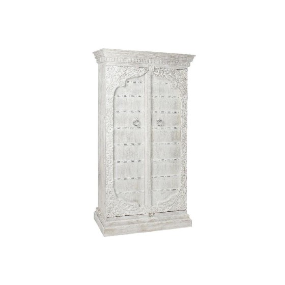 Armoire DKD Home Decor Blanc Métal Bois de manguier (100 x 43 x 190 cm)